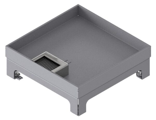 Produktbild UBD 217 252  -  Unterflur-Bodendose UBD 210 small inkl. Deckel mit Kante, geschlossen, 25mm Vertiefung und 1 Bürstenauslass